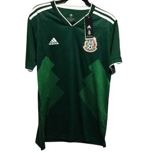 Adidas Mexico National Team Soccer Jersey Green White Climalite Mens Size M